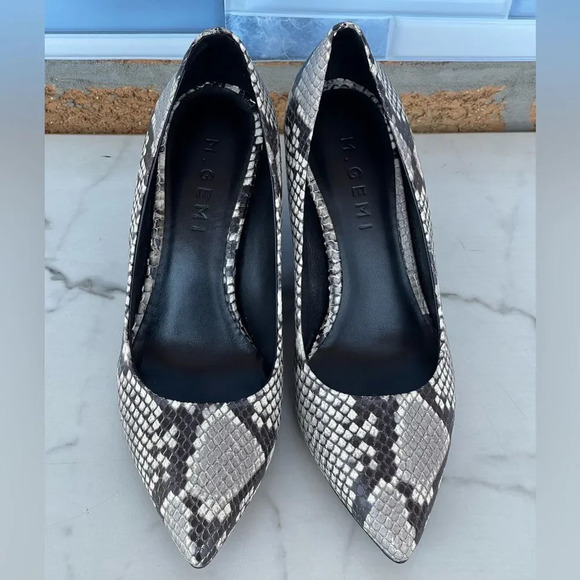 M.Gemi  Snakeskin Print Wedge Heels 35 - Picture 3 of 12